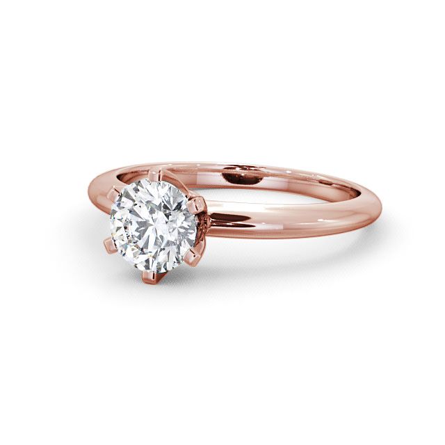 Round Diamond Engagement Ring 9K Rose Gold Solitaire - Welbury ENRD19_RG_FLAT