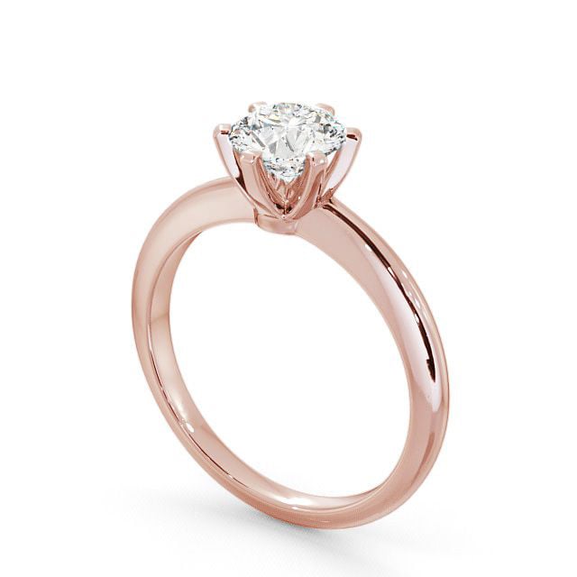 Round Diamond Engagement Ring 18K Rose Gold Solitaire - Welbury ENRD19_RG_SIDE