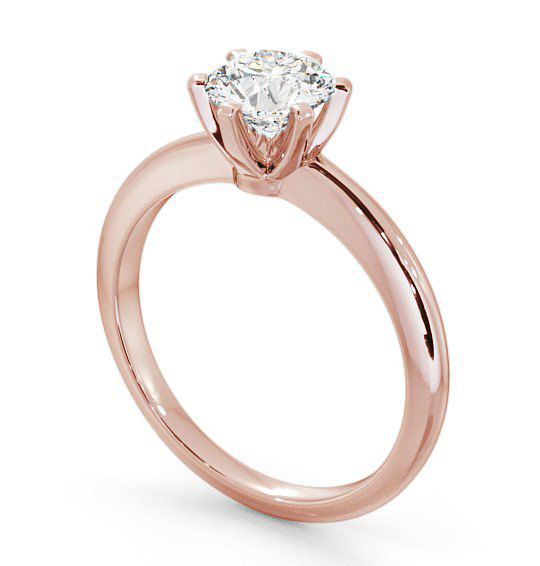 Round Diamond 6 Prong Engagement Ring 18K Rose Gold Solitaire ENRD19_RG_THUMB1 