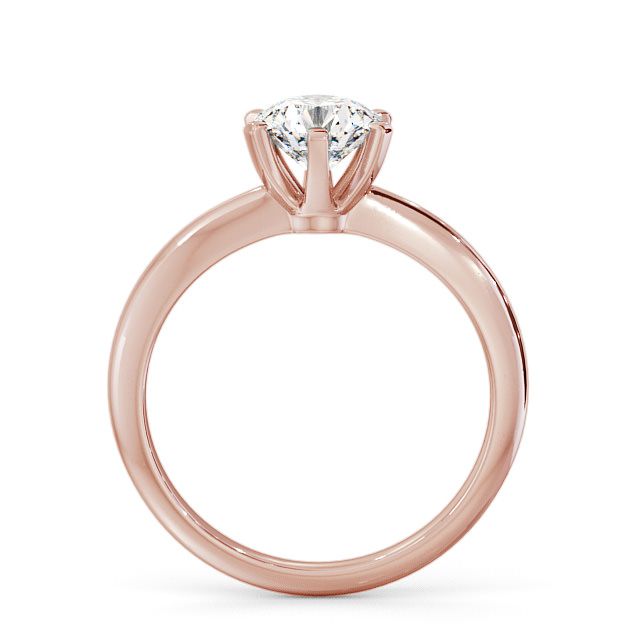 Round Diamond Engagement Ring 18K Rose Gold Solitaire - Welbury ENRD19_RG_UP