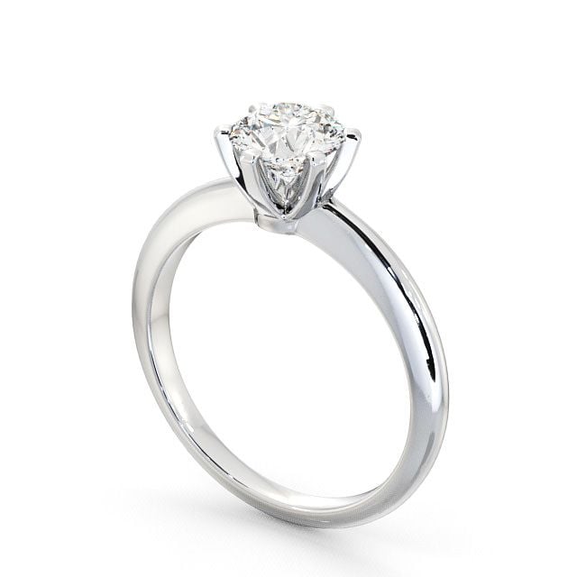 Round Diamond Engagement Ring Platinum Solitaire - Welbury ENRD19_WG_SIDE