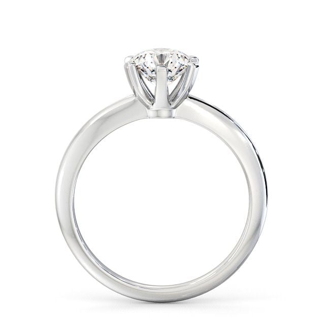 Round Diamond Engagement Ring Platinum Solitaire - Welbury ENRD19_WG_UP