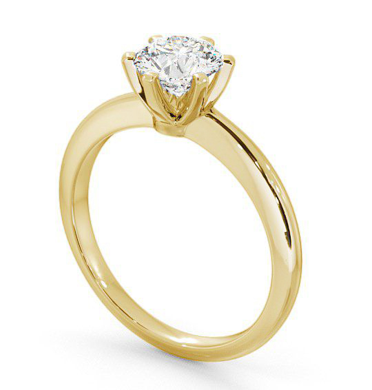 Round Diamond 6 Prong Engagement Ring 9K Yellow Gold Solitaire ENRD19_YG_THUMB1