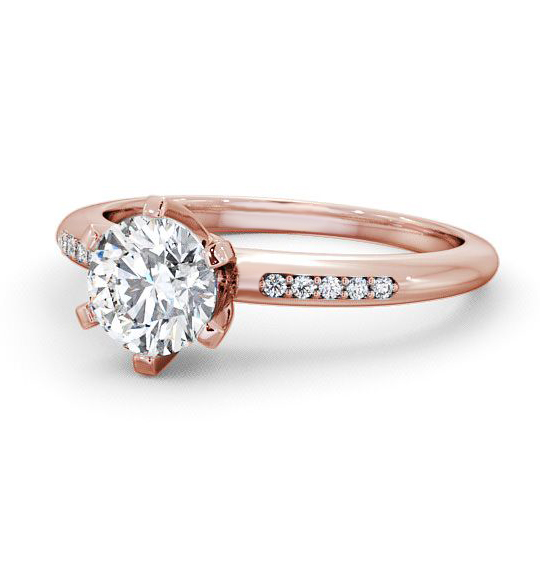 Rosemount Round Diamond Engagement Ring Six Claw Side Stones ENRD19S_RG_THUMB2 