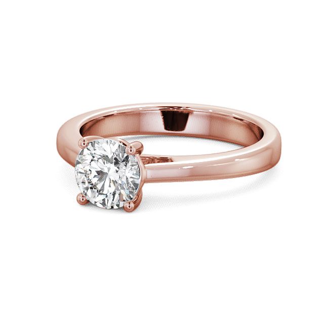 Round Diamond Engagement Ring 9K Rose Gold Solitaire - Aberaith ENRD1_RG_FLAT