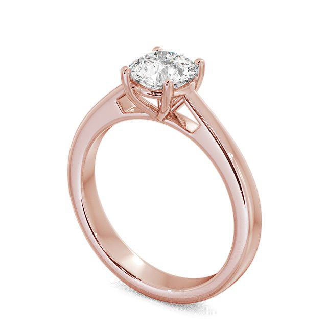 Round Diamond Engagement Ring 18K Rose Gold Solitaire - Aberaith ENRD1_RG_SIDE