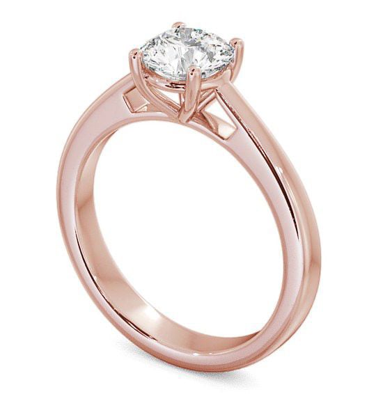 Round Diamond Engagement Ring 9K Rose Gold Solitaire - Aberaith ENRD1_RG_THUMB1
