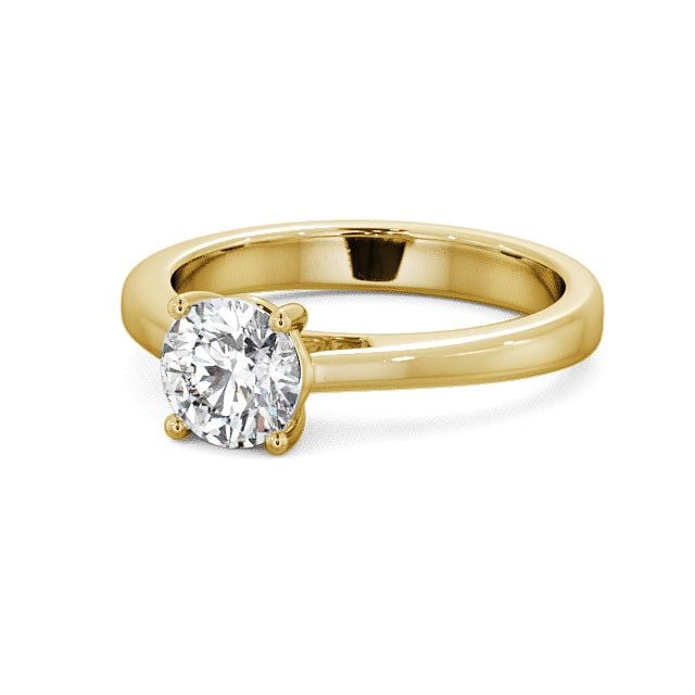 Round Diamond Engagement Ring 18K Yellow Gold Solitaire - Aberaith ENRD1_YG_FLAT