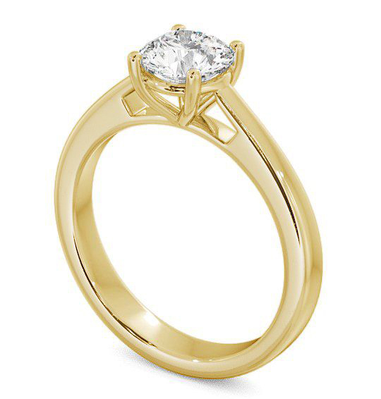 Round Diamond 4 Prong Engagement Ring 18K Yellow Gold Solitaire ENRD1_YG_THUMB1 