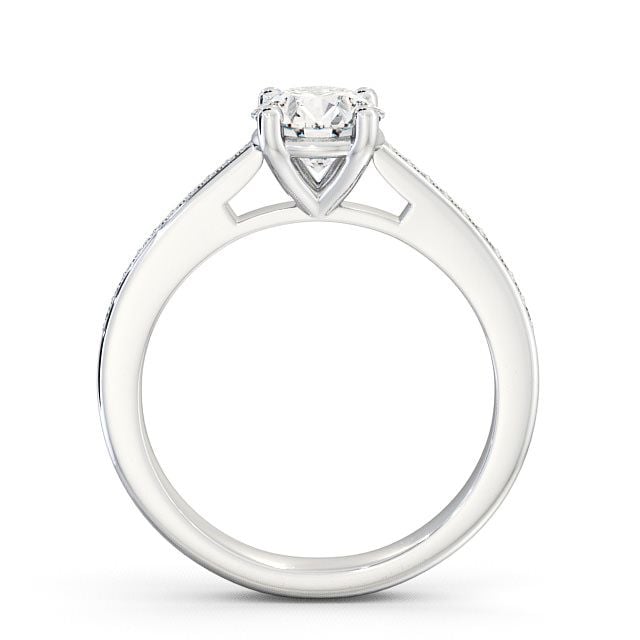 Round Diamond Engagement Ring Platinum Solitaire With Side Stones - Abbeydale ENRD1S_WG_UP