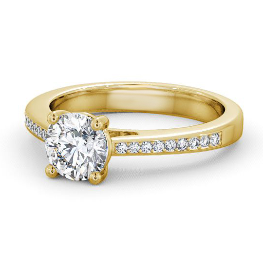 Abbeydale Round Diamond Engagement Ring Side Stones ENRD1S_YG_THUMB2 