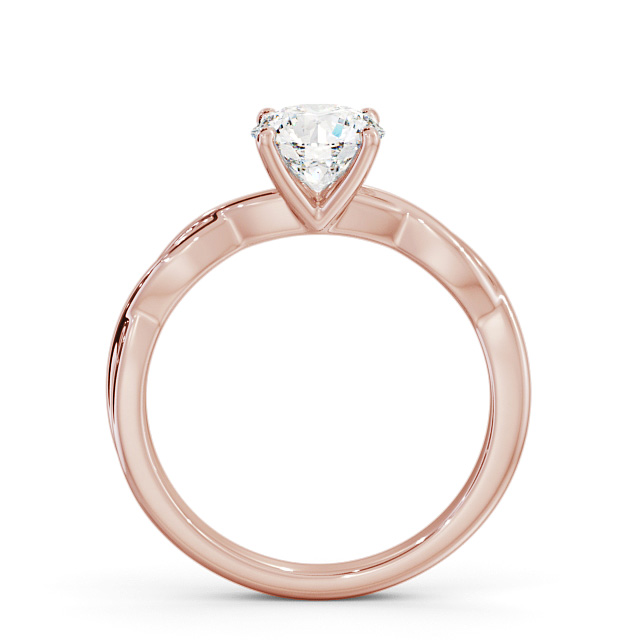Round Diamond Engagement Ring 9K Rose Gold Solitaire - Lusby ENRD200_RG_UP