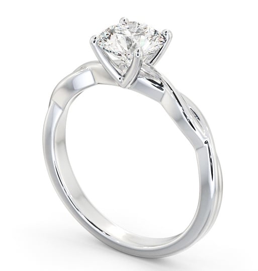 Round Diamond Engagement Ring Platinum Solitaire - Lusby ENRD200_WG_THUMB1