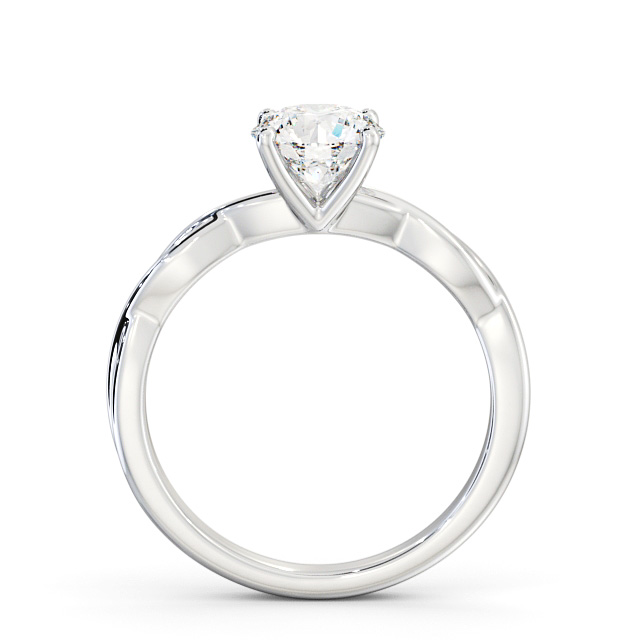 Round Diamond Engagement Ring Platinum Solitaire - Lusby ENRD200_WG_UP