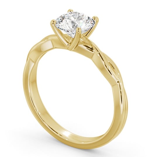 Round Diamond Engagement Ring 18K Yellow Gold Solitaire - Lusby ENRD200_YG_THUMB1
