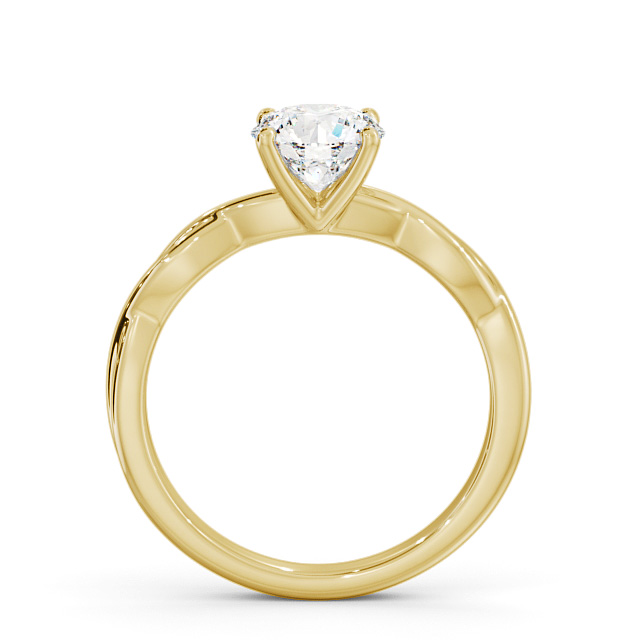 Round Diamond Engagement Ring 18K Yellow Gold Solitaire - Lusby ENRD200_YG_UP