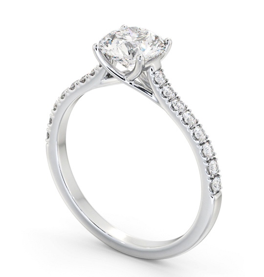 Round Diamond Trellis Style Engagement Ring 9K White Gold Solitaire with Channel Set Side Stones ENRD200S_WG_THUMB1