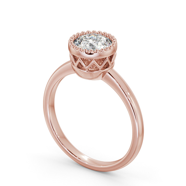 Round Diamond Engagement Ring 18K Rose Gold Solitaire - Radford ENRD201_RG_SIDE