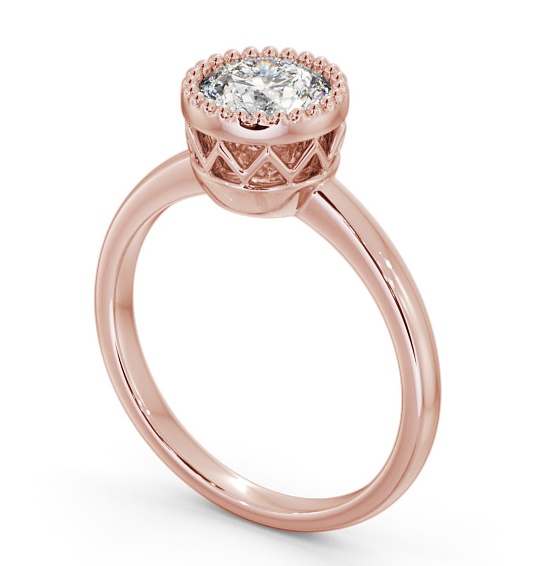 Round Diamond Intricate Design Engagement Ring 18K Rose Gold Solitaire ENRD201_RG_THUMB1 