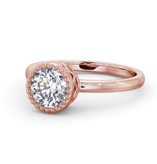 Round Diamond Intricate Design Engagement Ring 18K Rose Gold Solitaire ENRD201_RG_THUMB2 