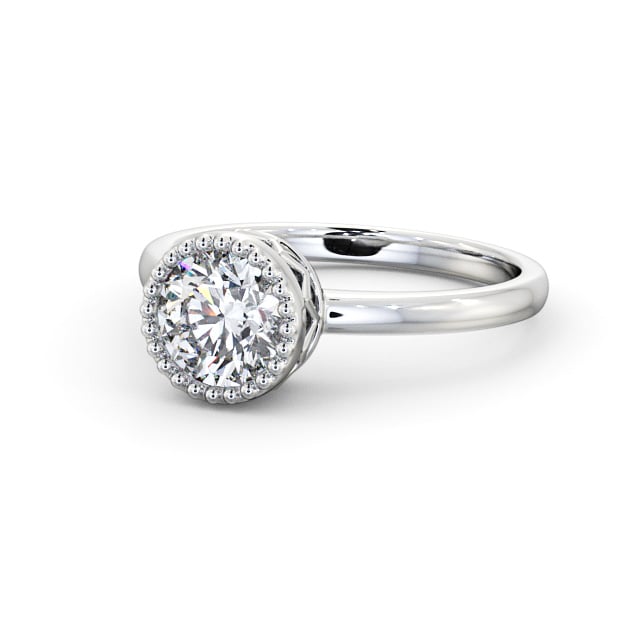 Round Diamond Engagement Ring Platinum Solitaire - Radford ENRD201_WG_FLAT