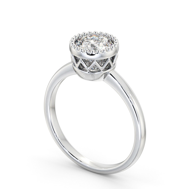 Round Diamond Engagement Ring Platinum Solitaire - Radford ENRD201_WG_SIDE