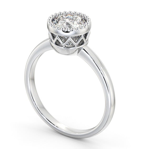 Round Diamond Intricate Design Engagement Ring Platinum Solitaire ENRD201_WG_THUMB1 