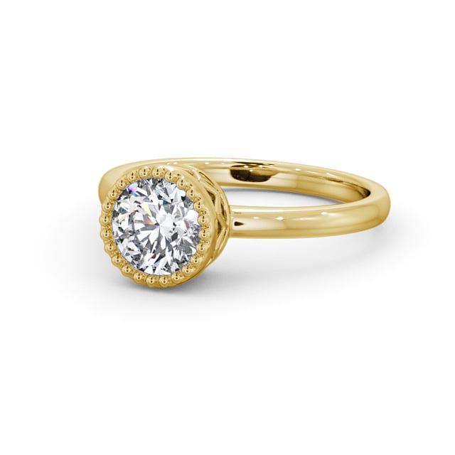 Round Diamond Engagement Ring 9K Yellow Gold Solitaire - Radford ENRD201_YG_FLAT