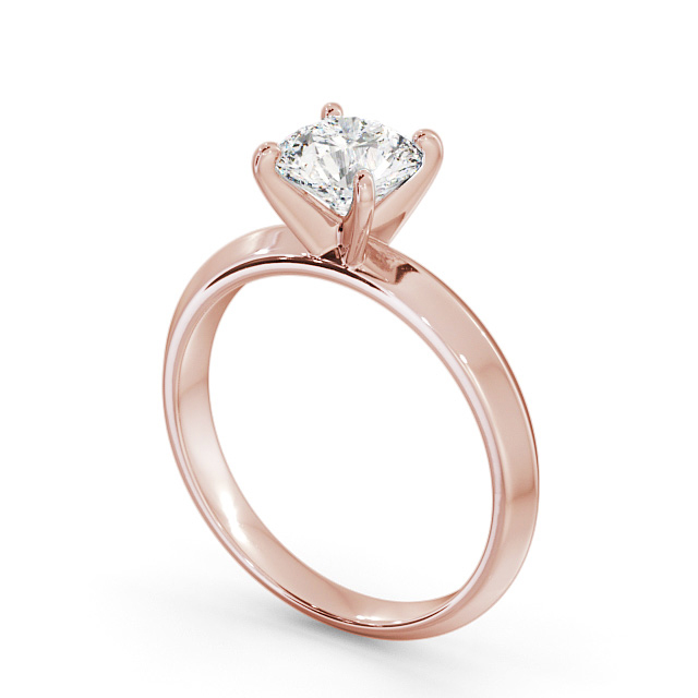 Round Diamond Engagement Ring 18K Rose Gold Solitaire - Wilford ENRD202_RG_SIDE