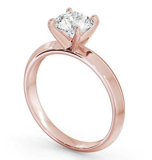 Round Diamond Knife Edge Band Engagement Ring 18K Rose Gold Solitaire ENRD202_RG_THUMB1