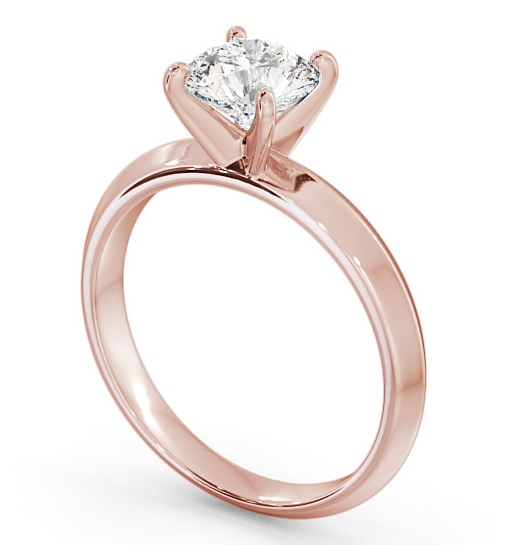 Round Diamond Knife Edge Band Engagement Ring 18K Rose Gold Solitaire ENRD202_RG_THUMB1 