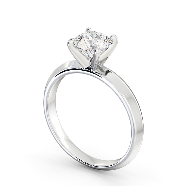 Round Diamond Engagement Ring 9K White Gold Solitaire - Wilford ENRD202_WG_SIDE