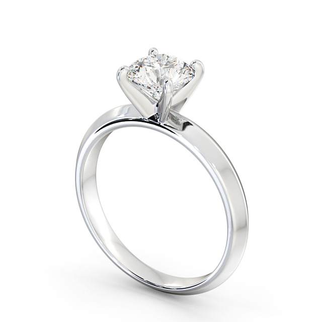 Round Diamond Engagement Ring Platinum Solitaire - Wilford ENRD202_WG_SIDE