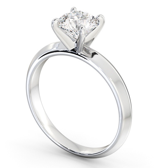 Round Diamond Engagement Ring 18K White Gold Solitaire - Wilford ENRD202_WG_THUMB1