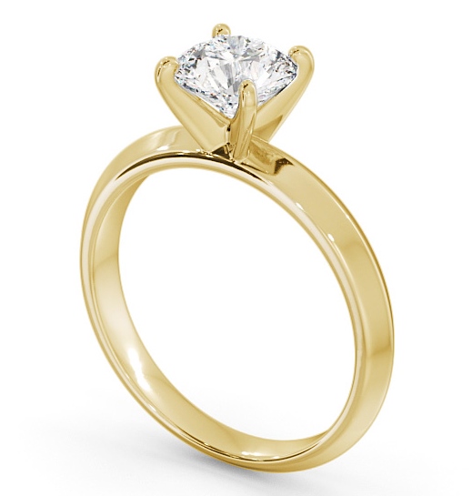 Round Diamond Knife Edge Band Engagement Ring 9K Yellow Gold Solitaire ENRD202_YG_THUMB1