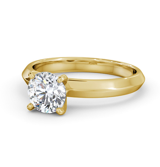 Wilford Round Diamond Engagement Ring Knife Edge Band ENRD202_YG_THUMB2 