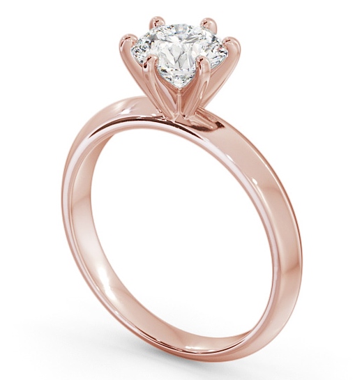 Round Diamond Knife Edge Band Engagement Ring 18K Rose Gold Solitaire ENRD203_RG_THUMB1 