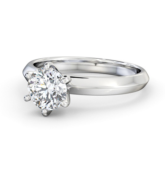 Rio Round Diamond Engagement Ring Six Claw Knife Edge Band ENRD203_WG_THUMB2 