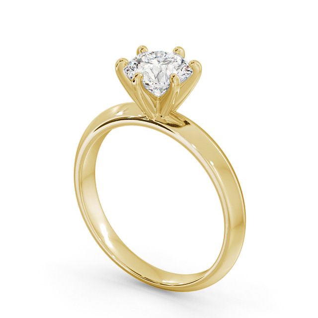 Round Diamond Engagement Ring 9K Yellow Gold Solitaire - Rio ENRD203_YG_SIDE