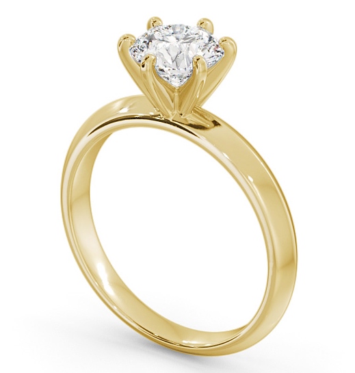 Round Diamond Knife Edge Band Engagement Ring 18K Yellow Gold Solitaire ENRD203_YG_THUMB1 