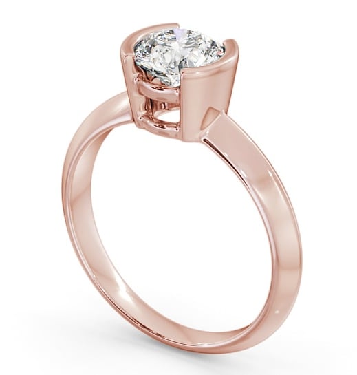 Round Diamond Engagement Ring 18K Rose Gold Solitaire - Narda ENRD204_RG_THUMB1