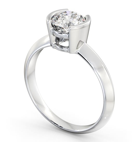 Round Diamond Engagement Ring 9K White Gold Solitaire - Narda ENRD204_WG_THUMB1