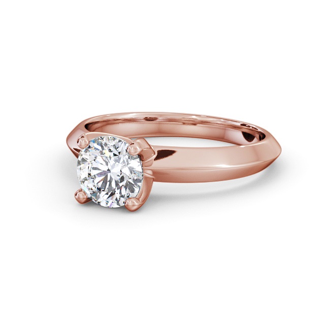 Round Diamond Engagement Ring 9K Rose Gold Solitaire - Ingrid ENRD205_RG_FLAT