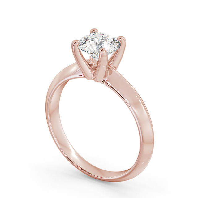 Round Diamond Engagement Ring 18K Rose Gold Solitaire - Ingrid ENRD205_RG_SIDE