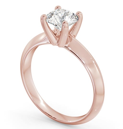 Round Diamond Knife Edge Band Engagement Ring 18K Rose Gold Solitaire ENRD205_RG_THUMB1