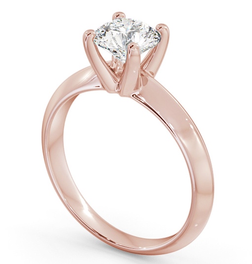 Round Diamond Knife Edge Band Engagement Ring 18K Rose Gold Solitaire ENRD205_RG_THUMB1 