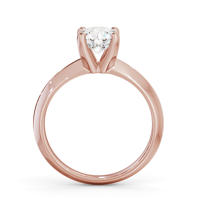Round Diamond Engagement Ring 9K Rose Gold Solitaire - Ingrid ENRD205_RG_UP