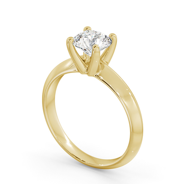 Round Diamond Engagement Ring 9K Yellow Gold Solitaire - Ingrid ENRD205_YG_SIDE