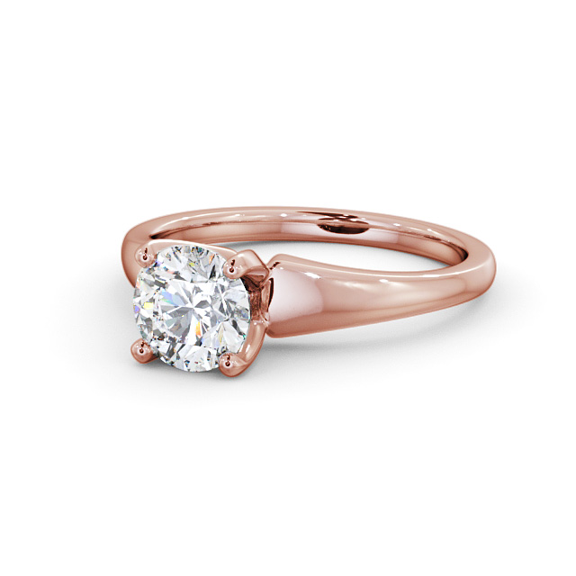 Round Diamond Engagement Ring 9K Rose Gold Solitaire - Farlow ENRD206_RG_FLAT