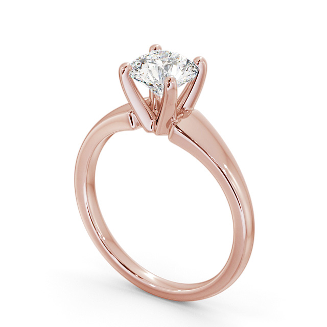 Round Diamond Engagement Ring 9K Rose Gold Solitaire - Farlow ENRD206_RG_SIDE